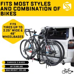Saris Freedom 2-Bike Hitch Rack – Universal Fit for All Bike Types, 1¼