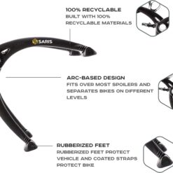 Saris Bones 3-Bike Trunk Rack Bicycle Carrier, Durable, Rust-Free, Anti-Sway Straps, Fits Most Vehicles