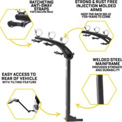 Saris Bones 3-Bike Hitch Rack Bicycle Carrier, with Easy Fold Design and Tilting Base