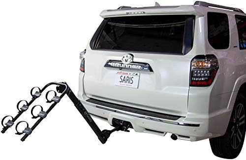 Saris Bike Rack, Grand Slam Hitch Car Rack, Universal Hitch, Hatch Access, Carries 4 Bicycles, Black
