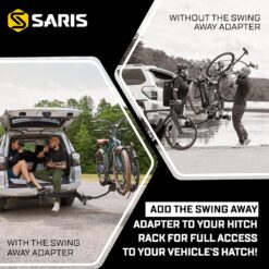 Saris Swing Away Hitch Adapter by Saris | 2" Receiver, 250 lb Capacity | Easy Access & Foldable | Black Alloy Steel | Made in The USA