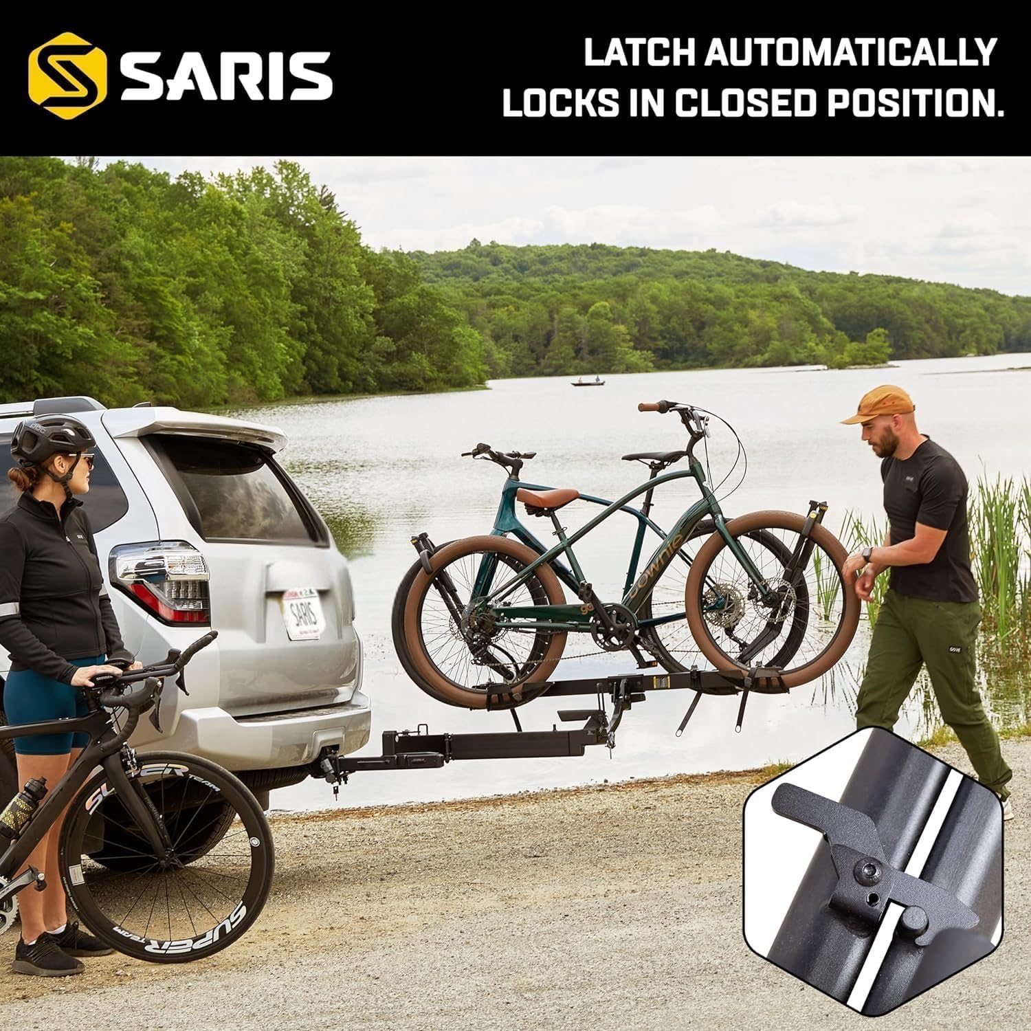 Saris Swing Away Hitch Adapter by Saris | 2" Receiver, 250 lb Capacity | Easy Access & Foldable | Black Alloy Steel | Made in The USA