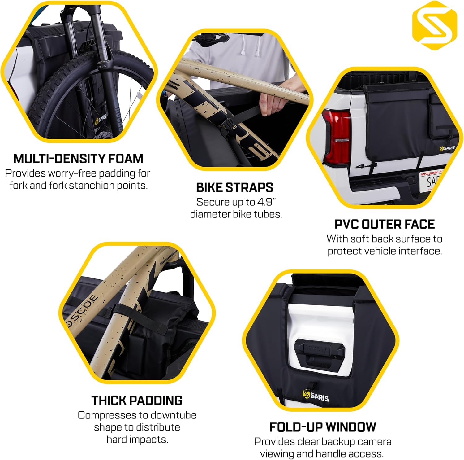 Saris Tailgate Pad – Water Resistant Padded Tailgate Pad for Carrying 6 Bikes on Trucks