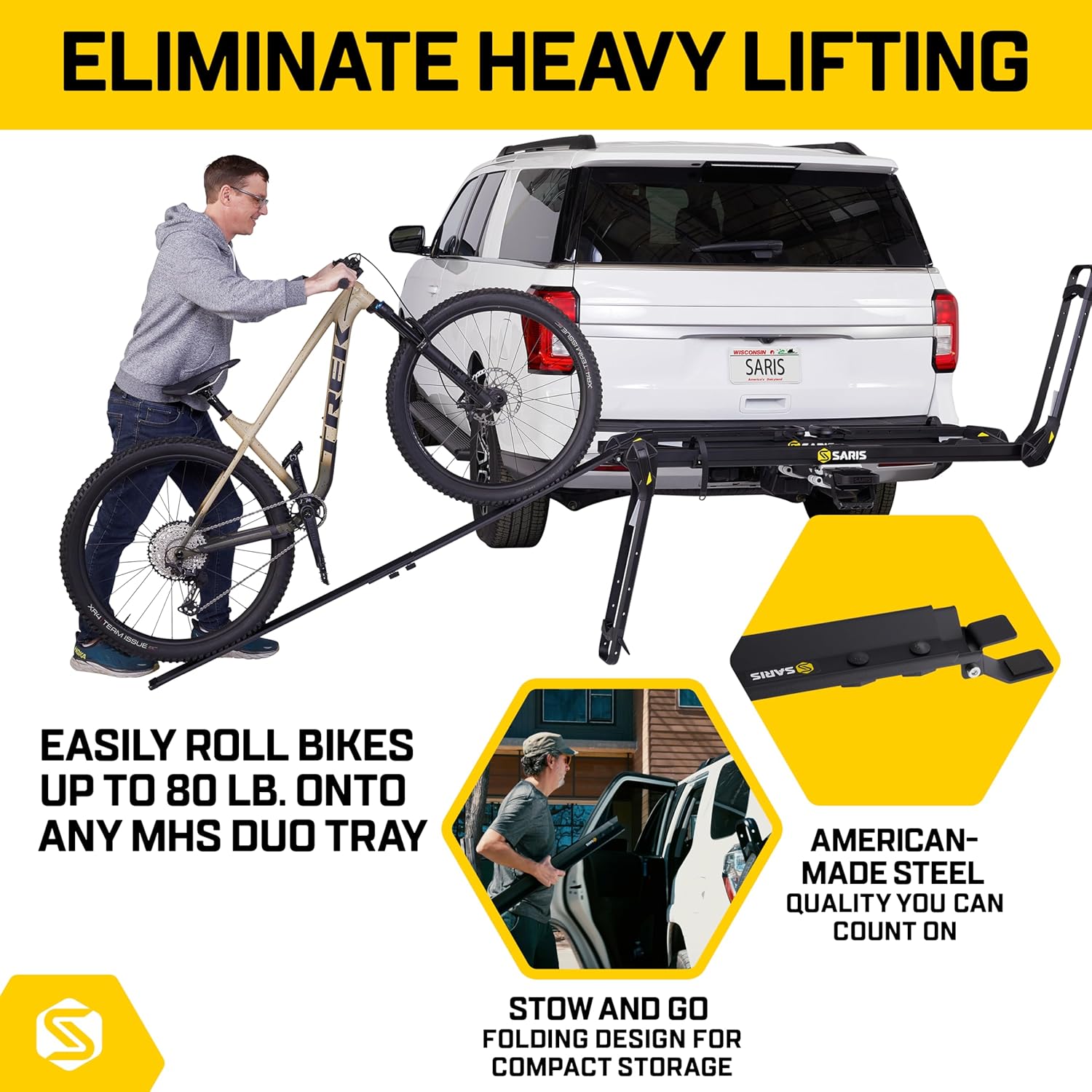 Saris MHS Ramp for Duo Tray Style Hitch Rack - 2" Receiver - 4' Long - 80 lb Capacity
