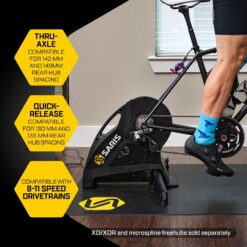 Saris - H3 Series Smart Indoor Bike Trainer, Quietest Ever at 59 dB, Compatible with 12-Speed Drivetrains, Includes Virtual Training App Subscription