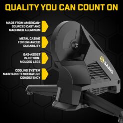 Saris - H3 Series Smart Indoor Bike Trainer, Quietest Ever at 59 dB, Compatible with 12-Speed Drivetrains, Includes Virtual Training App Subscription