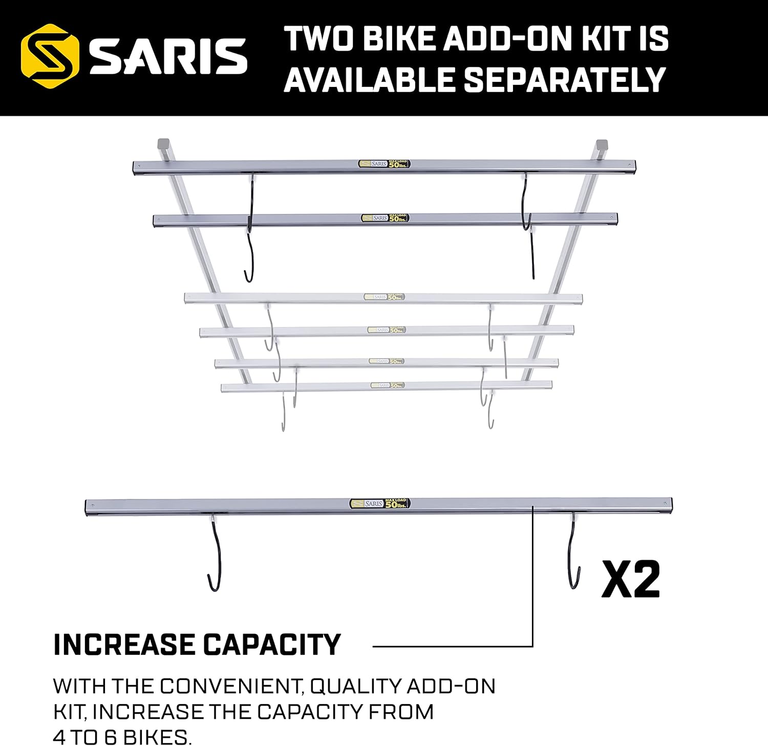 Saris Bike Storage, Cycle Glide Home Bicycle Parking, Ceiling Rack and Add-on-Kit