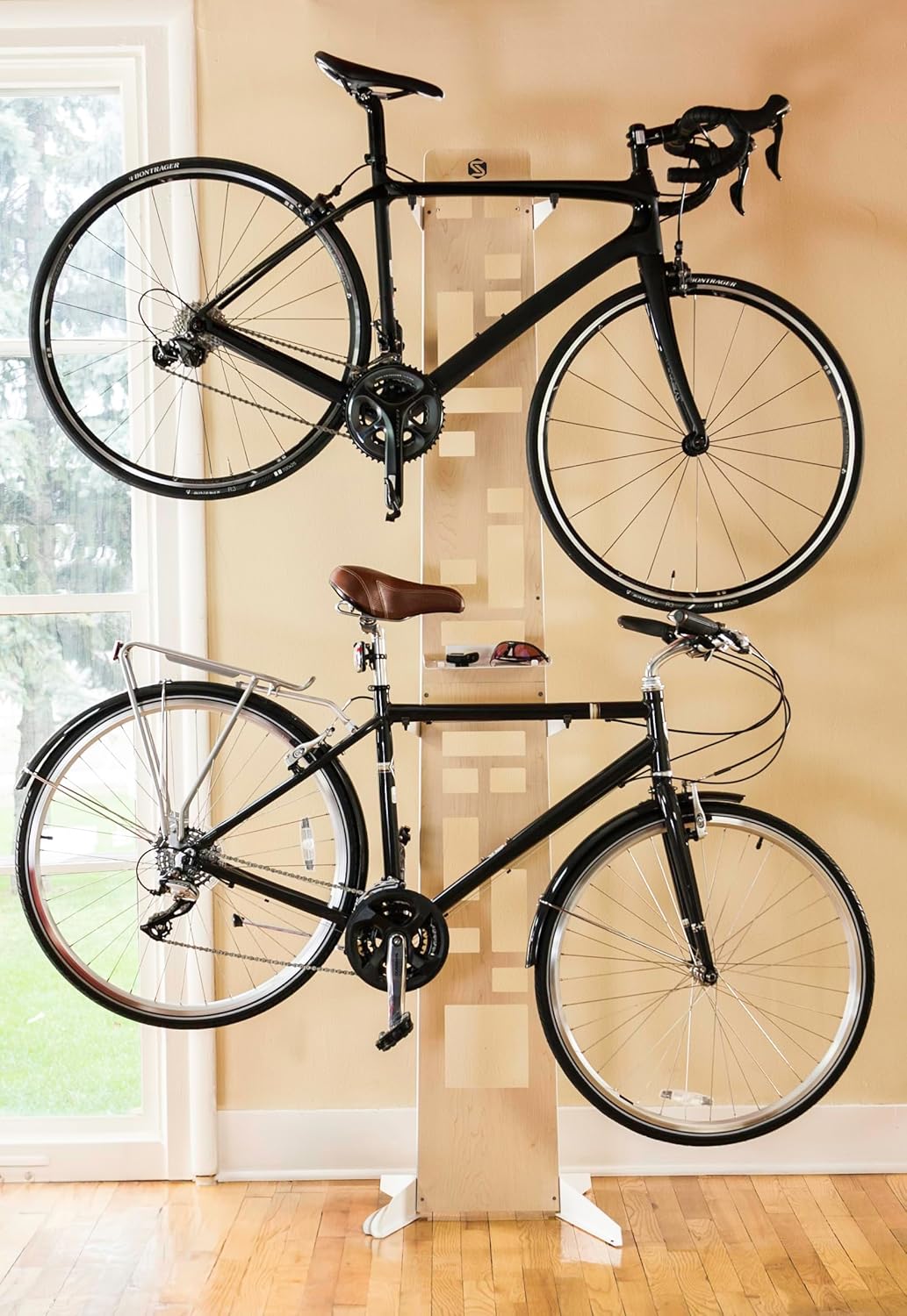 Saris The Hottie Two Bike Home Storage Stand – Freestanding, Stylish Bike Rack – Holds 2 Bikes up to 35 lbs Each