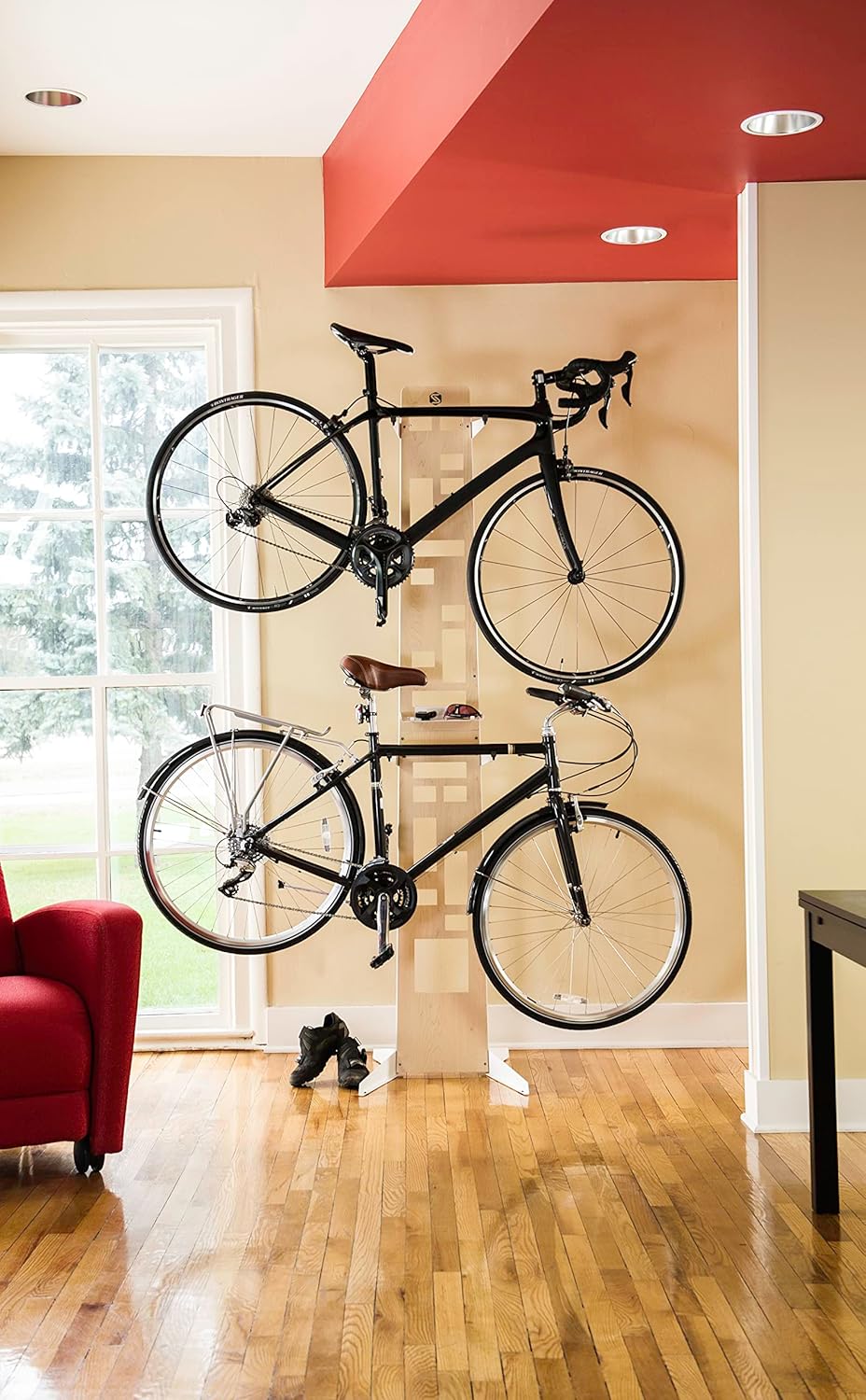 Saris The Hottie Two Bike Home Storage Stand – Freestanding, Stylish Bike Rack – Holds 2 Bikes up to 35 lbs Each