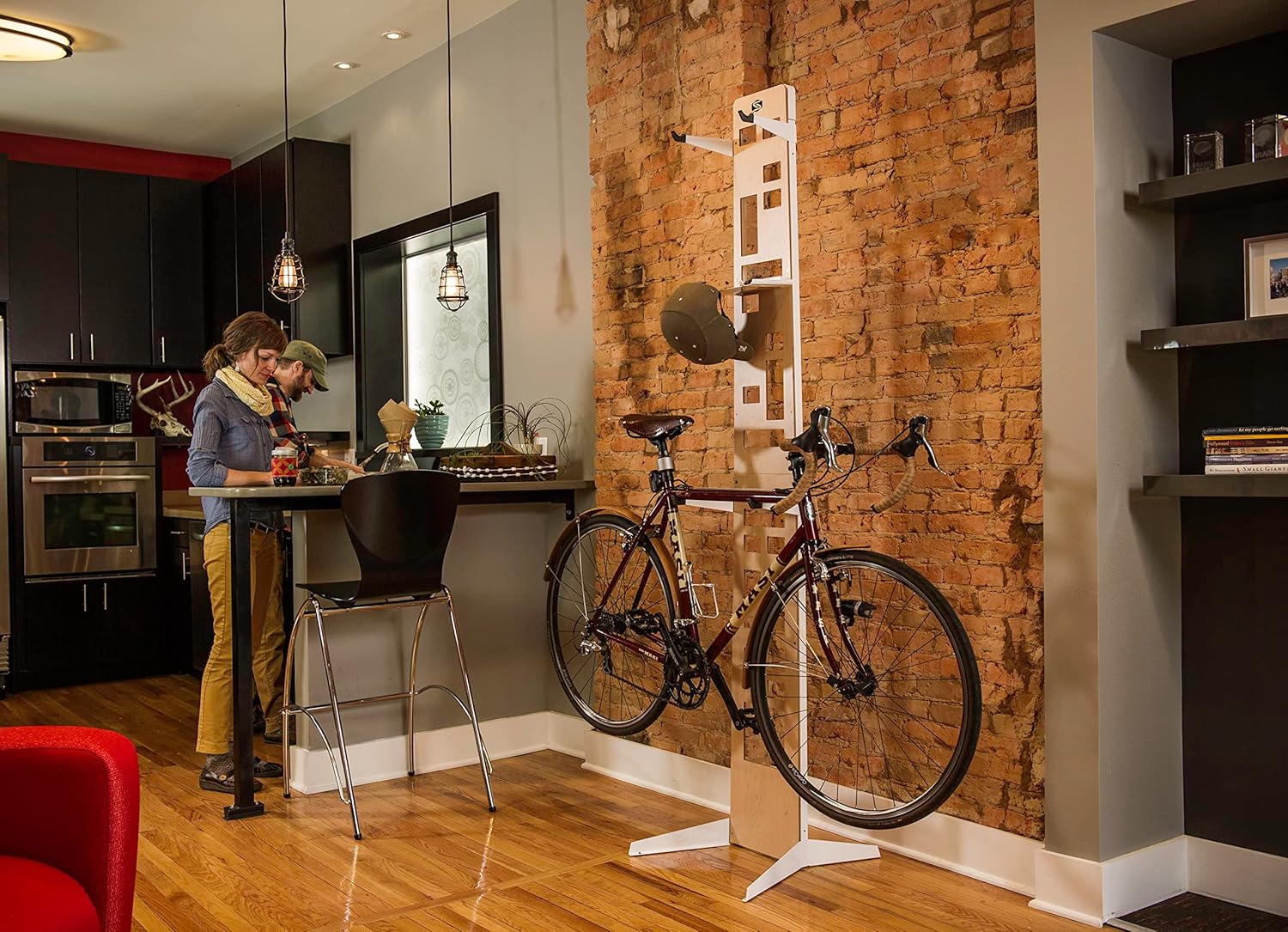 Saris The Hottie Two Bike Home Storage Stand – Freestanding, Stylish Bike Rack – Holds 2 Bikes up to 35 lbs Each