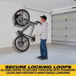 Saris Tip-Up Lift-Assist Bike Rack – Vertical Wall-Mounted Bike Storage with Spring-Assist Hoist