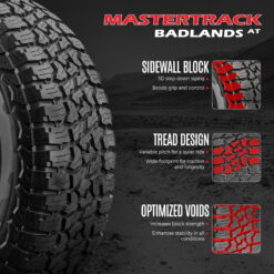 Mastertrack Badlands AT All Terrain LT265/70R17 10 Ply E 123S SUV Light Truck Tire 265/70/17(Tire Only)