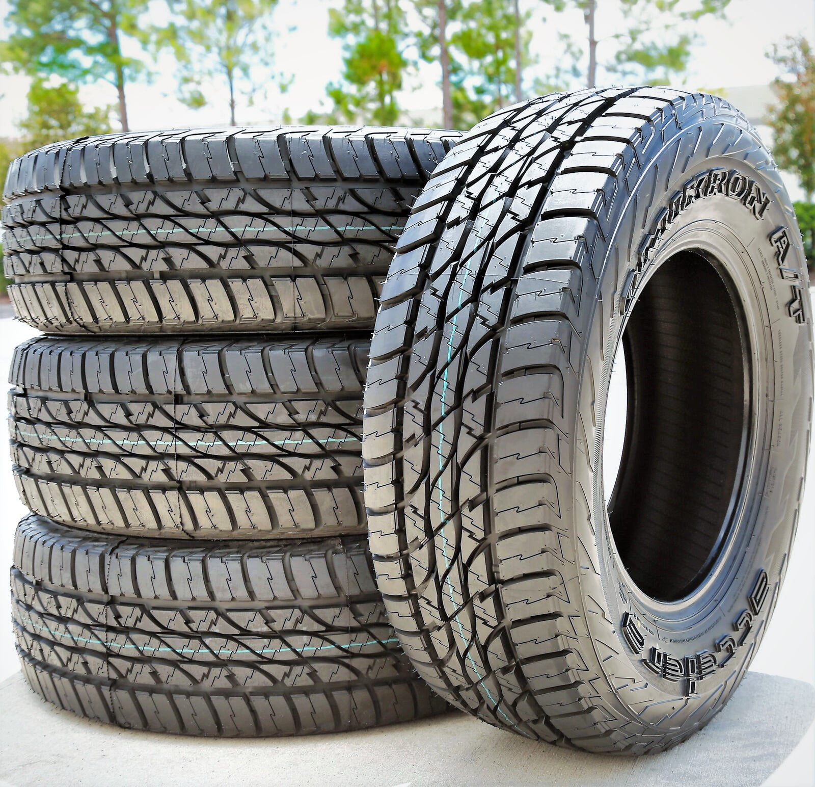 Set of 4 Accelera Omikron A/T 235/75R15 116/113Q E 10 Ply All Terrain Light Truck Tires