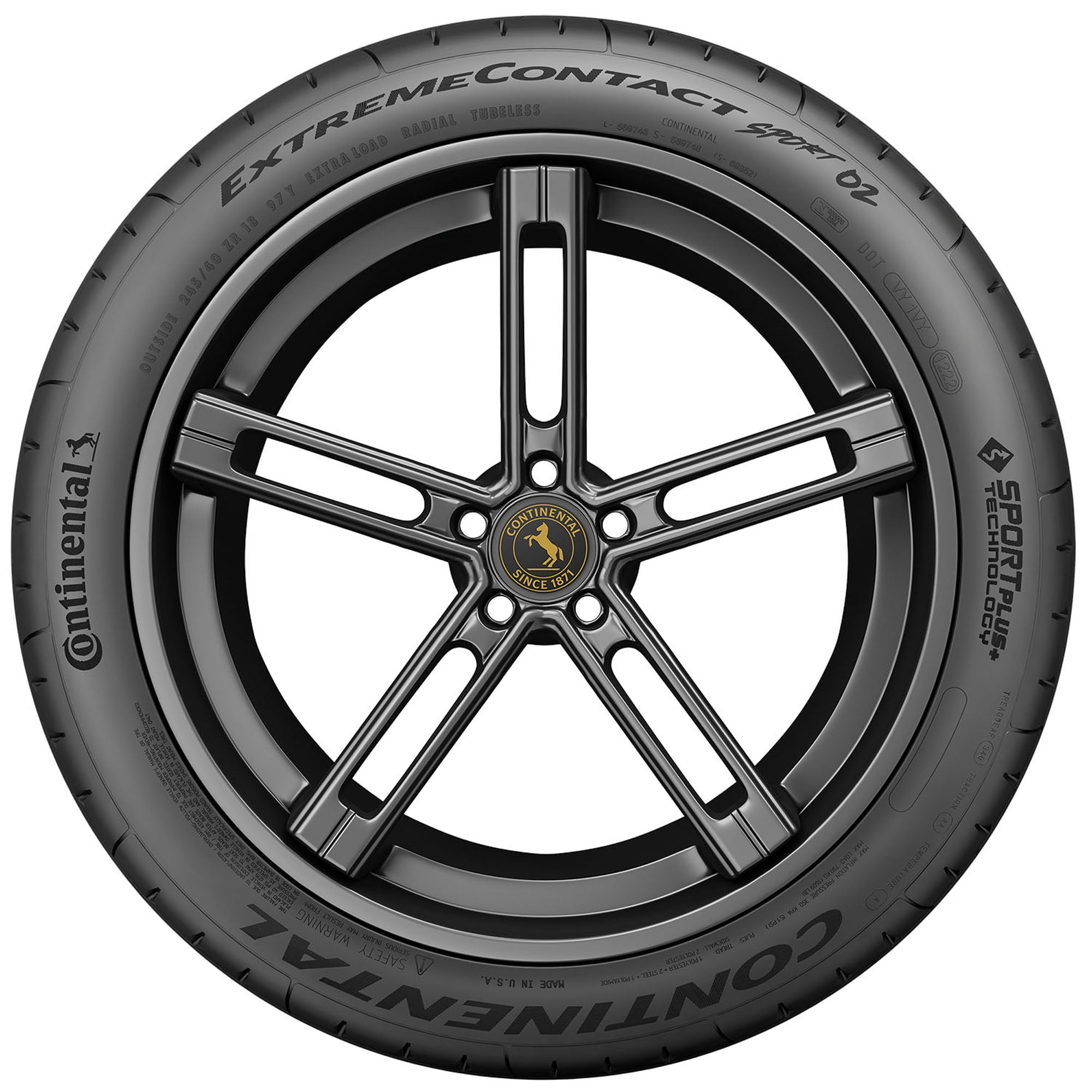 Continental ExtremeContact Sport 02 Summer 225/40ZR19 93Y XL Passenger Tire