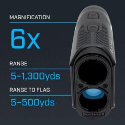 Bushnell Golf Tour V6 Shift Laser Rangefinder | Slope Compensation, PinSeeker, Magnetic Mount, 6X Magnification, 1300 Yard Range