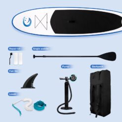 FunWater Stand Up Paddle Board Ultra-Light Inflatable Paddleboard with SUP Accessories for Adults & Youth of All Skill Levels, Sapphire Smile