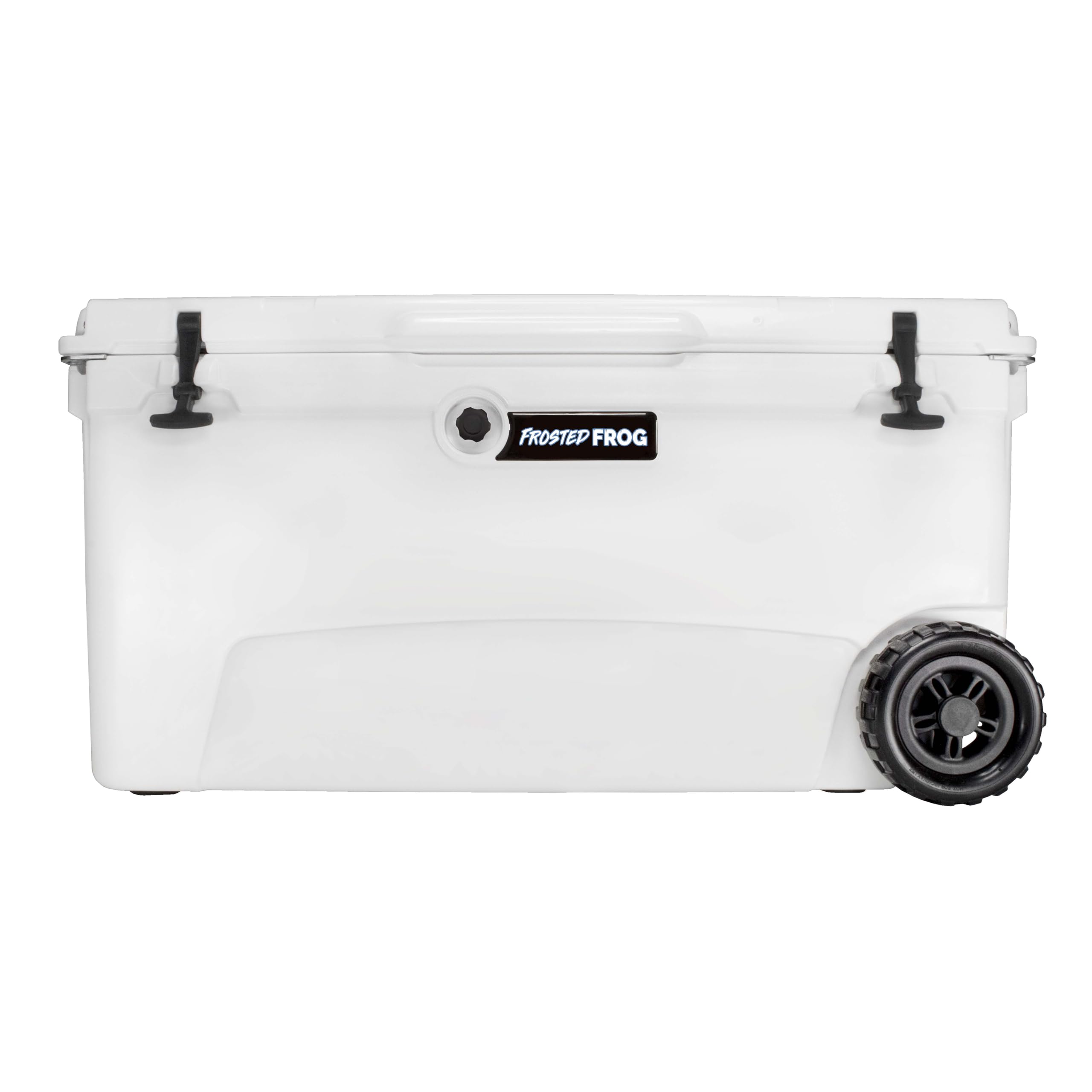 Original 110 Quart Ice Chest Heavy Duty High Performance Roto-Molded Commercial Grade Insulated Cooler with Wheels, White