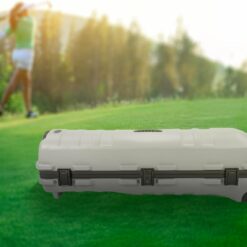 SKB Cases Deluxe ATA Hard Plastic Storage Wheeled Cart Golf Bag Travel Case, Extra Large - Grey