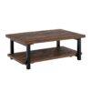Alaterre Furniture Pomona Rustic Natural 48" Wide Coffee Table with Shelf - Wood Top & Reclaimed Wood Finish