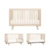 Babyletto Hudson 3-in-1 Convertible Baby Crib - Baby Bed with 4 Adjustable Heights - Wooden Crib - Washed Natural