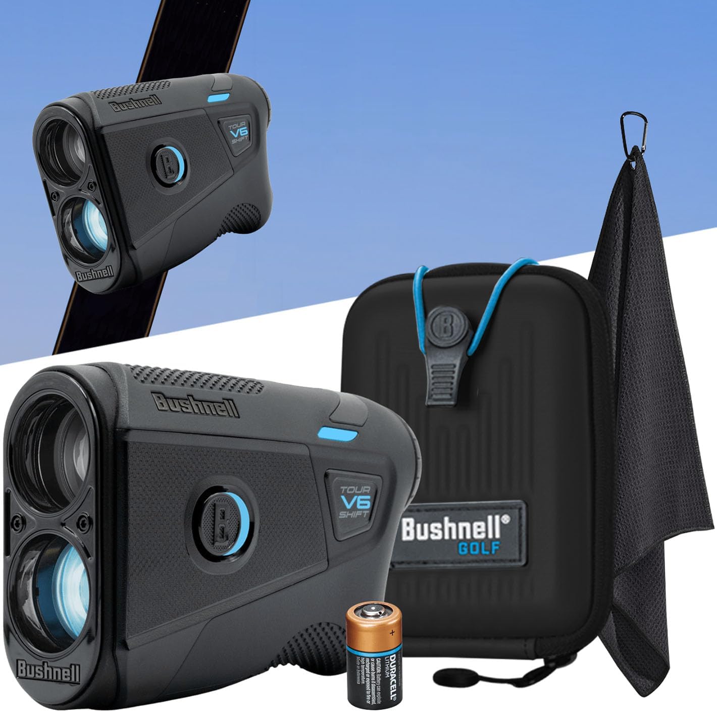 Bushnell Golf Tour V6 Shift Laser Rangefinder | Slope Compensation, PinSeeker, Magnetic Mount, 6X Magnification, 1300 Yard Range