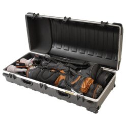 SKB Cases Deluxe ATA Hard Plastic Storage Wheeled Cart Golf Bag Travel Case, XXL