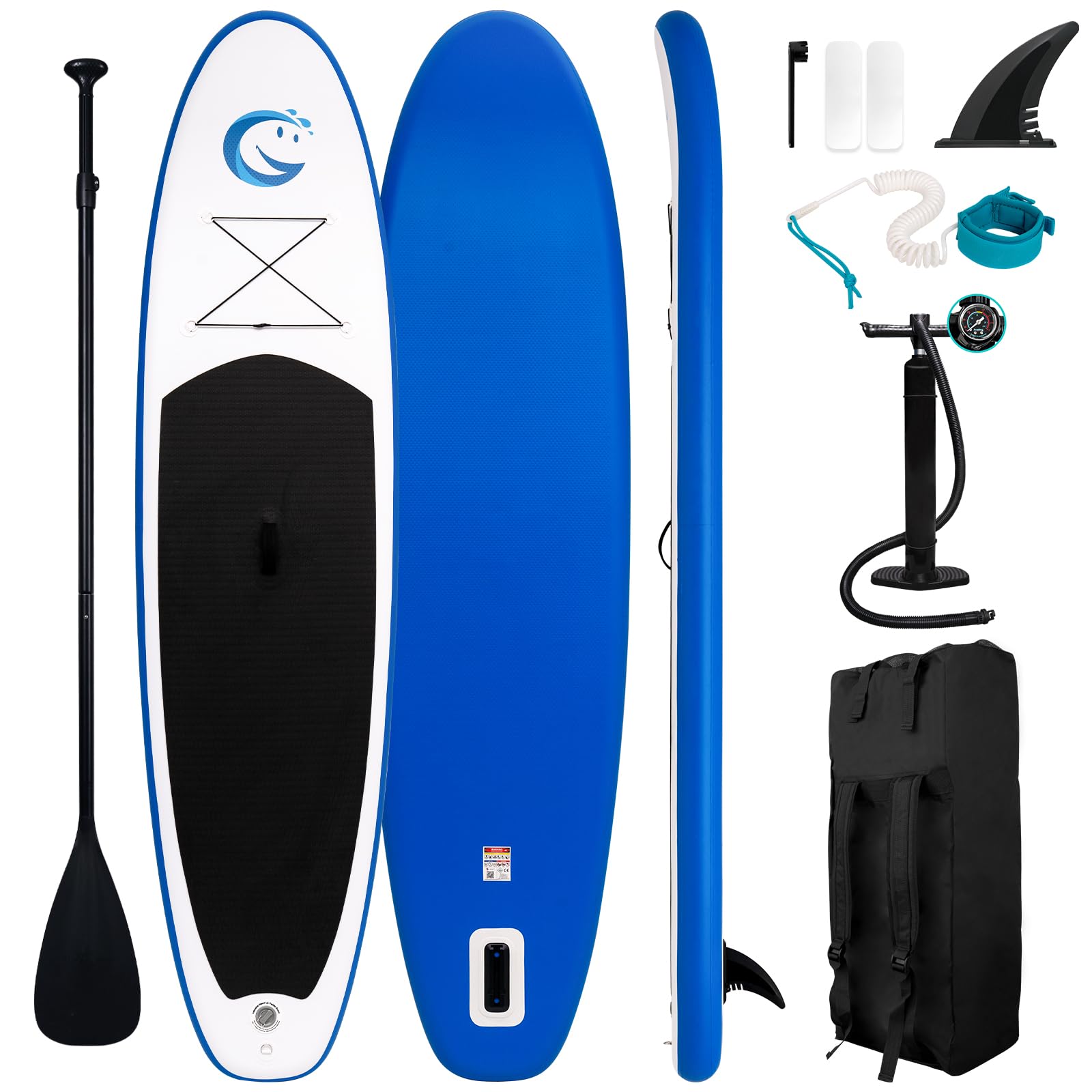 FunWater Stand Up Paddle Board Ultra-Light Inflatable Paddleboard with SUP Accessories for Adults & Youth of All Skill Levels, Sapphire Smile