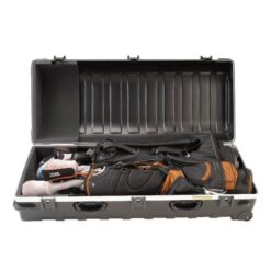 SKB Cases Deluxe ATA Hard Plastic Storage Wheeled Cart Golf Bag Travel Case, XXL