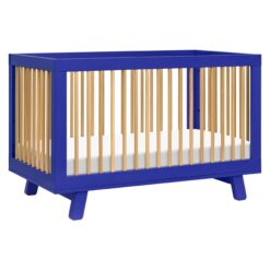 Babyletto Hudson 3-in-1 Convertible Baby Crib with Toddler Bed & Daybed Conversion - Strong, Durable - Cobalt and Honey