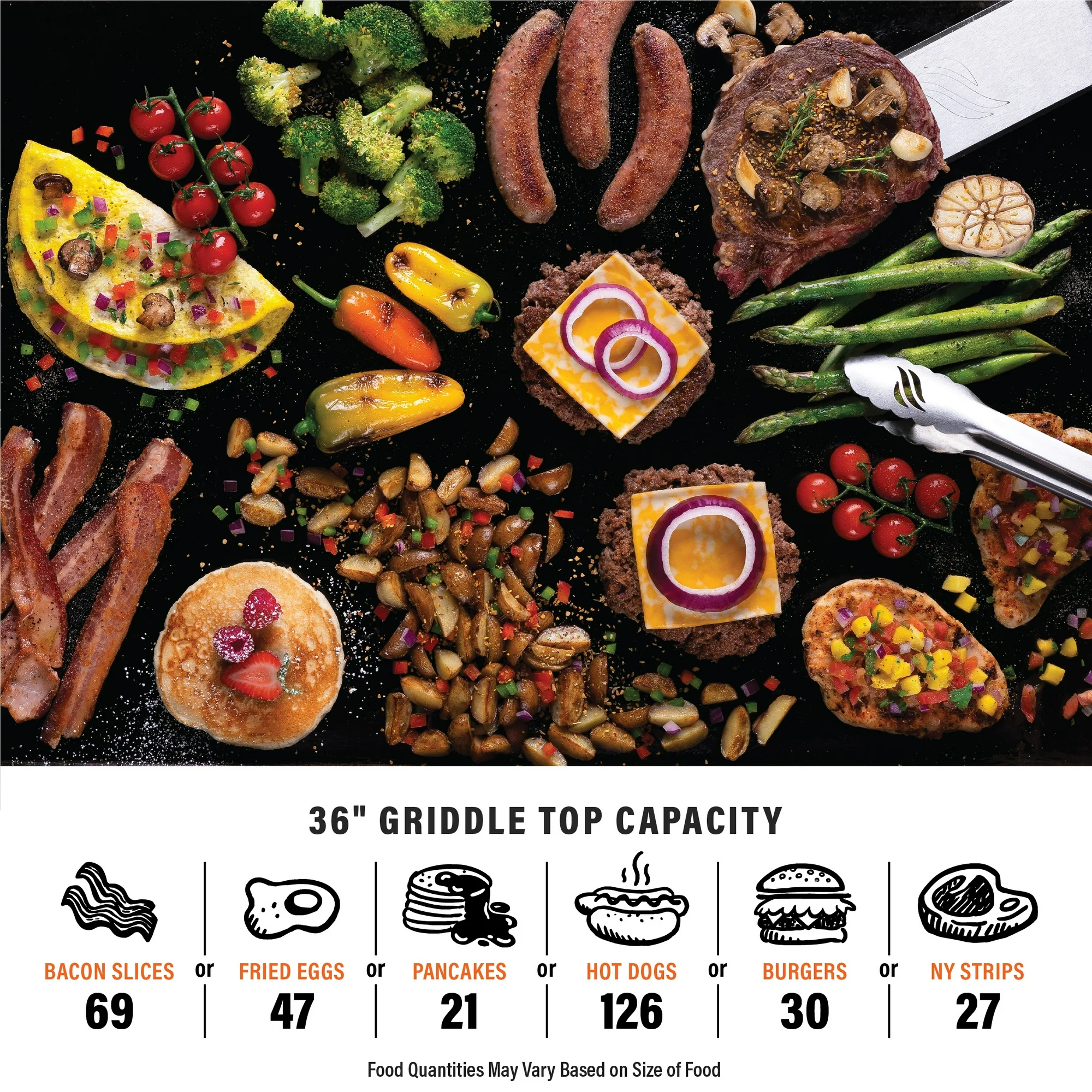 Blackstone Pro Series 4-Burner 36" Propane Omnivore Drop-in Outdoor Griddle with Hood - Image 9