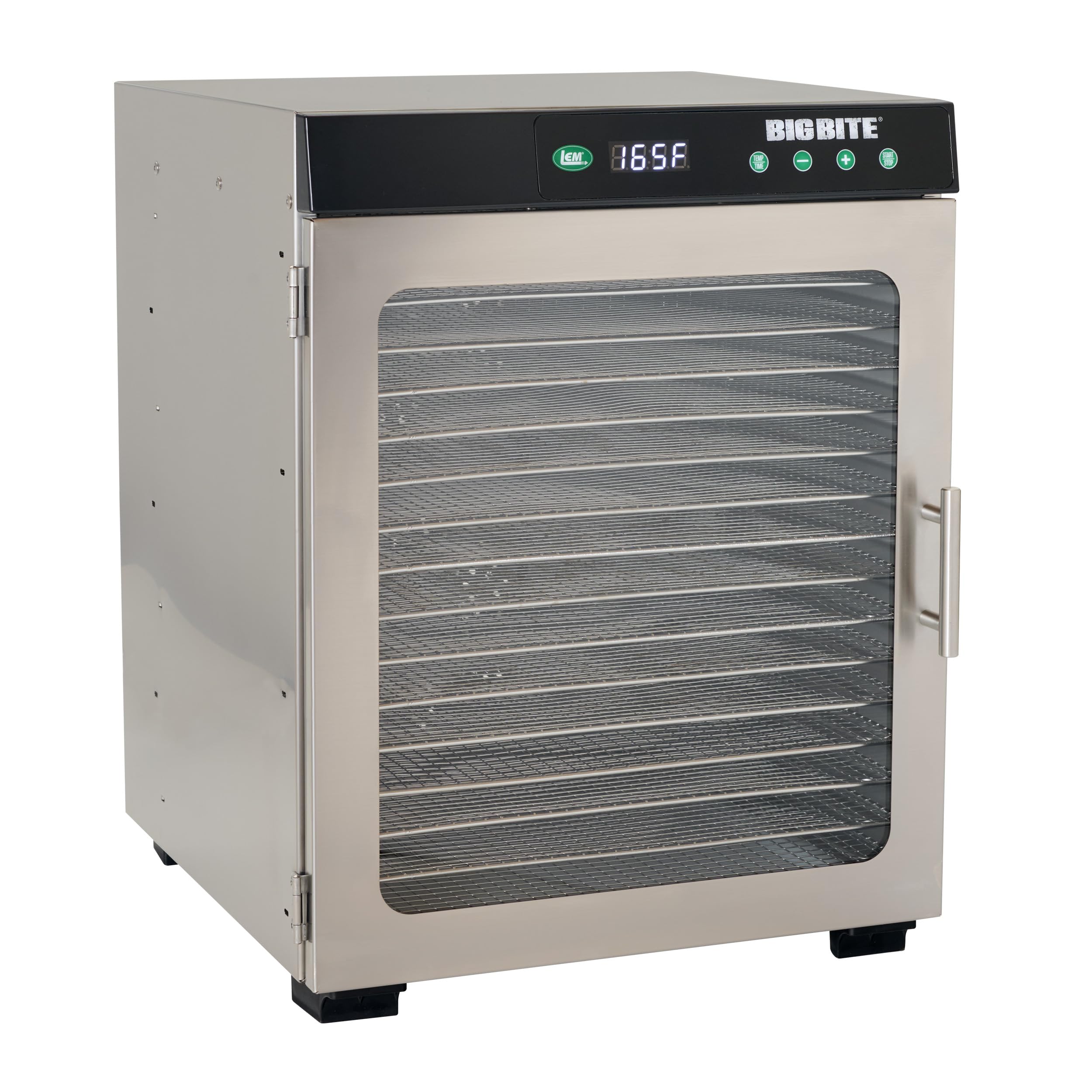 LEM Products BigBite 16-Tray Stainless Steel Dehydrator, Includes Dryer Machine and 16 Trays, Silver