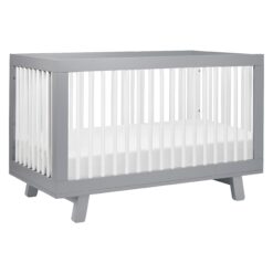 Babyletto Hudson 3-in-1 Convertible Baby Crib with Toddler Bed & Daybed Conversion - Grey and White