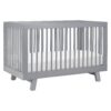 Babyletto Hudson 3-in-1 Convertible Baby Crib - Wooden Baby Bed with 4 Adjustable Mattress Heights - Strong &amp - Grey