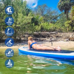 FunWater Stand Up Paddle Board Ultra-Light Inflatable Paddleboard with SUP Accessories for Adults & Youth of All Skill Levels, Sapphire Smile