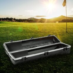 SKB Cases Deluxe ATA Hard Plastic Storage Wheeled Cart Golf Bag Travel Case, Small