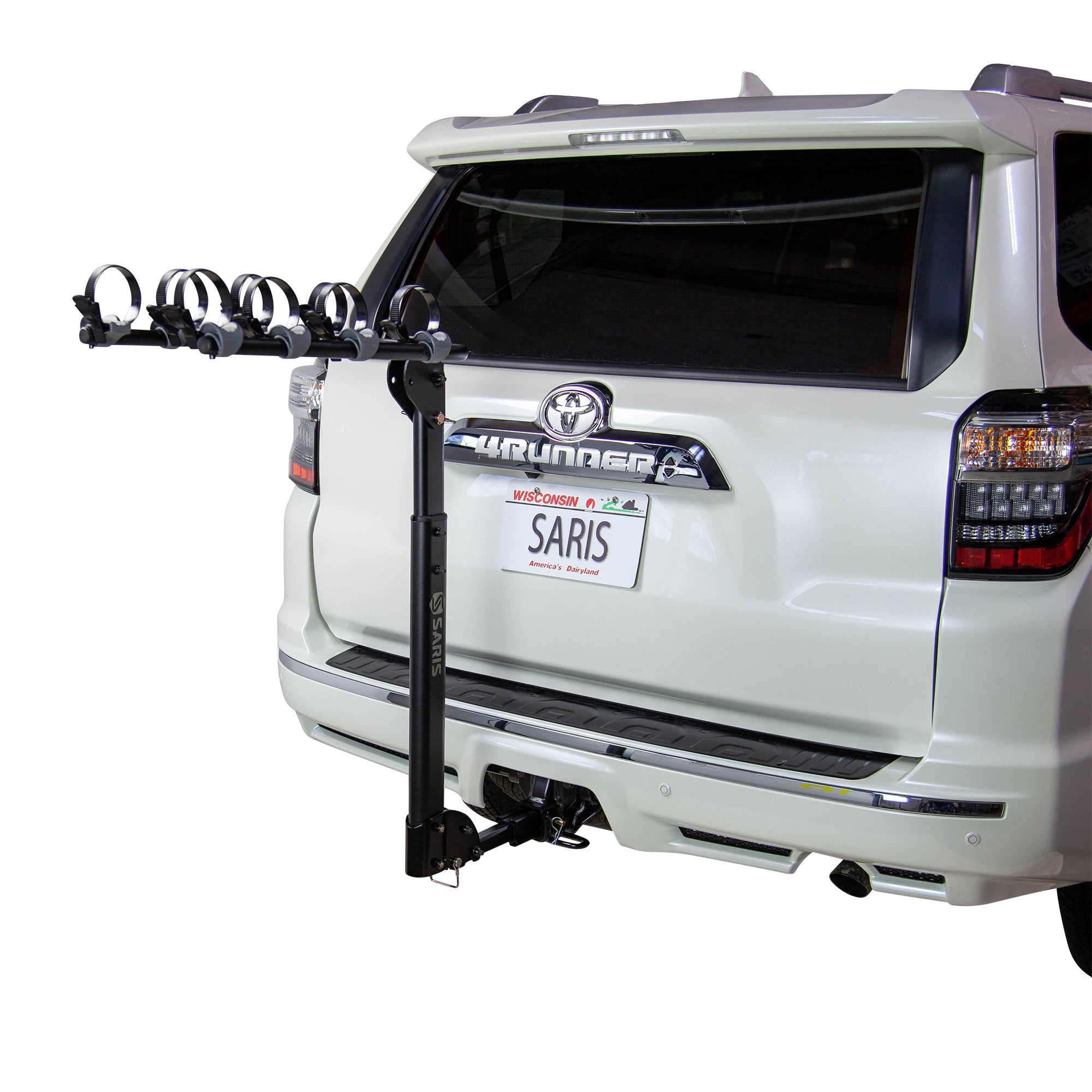 Saris Bike Rack, Grand Slam Hitch Car Rack, Universal Hitch, Hatch Access, Carries 4 Bicycles, Black