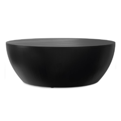 SIMPLIHOME Elmbrook Drum Coffee Table, 34 inch, Black