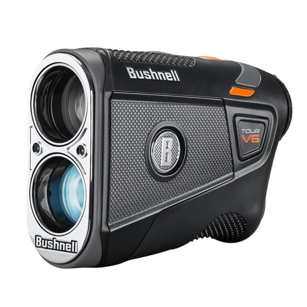 Bushnell Golf Tour V6 Laser Rangefinder Patriot Pack – Visual JOLT, Magnetic Mount, 1300-Yard Range, 6x Magnification