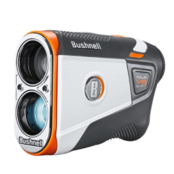 Bushnell Golf Tour V6 Shift Laser Rangefinder – Slope-Switch Technology, Visual JOLT, Magnetic Cart Mount – White/Black/Orange