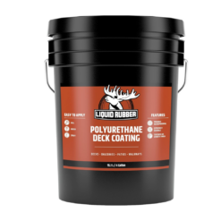 Liquid Rubber Polyurethane Deck Coating – 10X Stronger Than Traditional Deck Paint & Deck Stain – Textured Finish – White – 4 Gallon