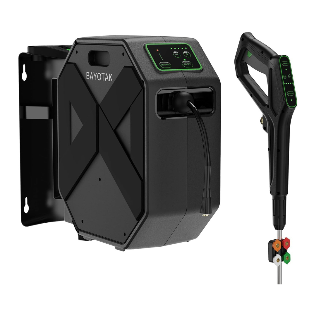 Electric Pressure Washer, 5500 PSI 3.8 GPM Wall Mounted Power Washer, 100 FT Retractable Hose