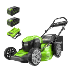 Greenworks 40V 21" Brushless Cordless (Smart Pace / Self-Propelled) Lawn Mower, (2) 4.0Ah Batteries and Charger Included