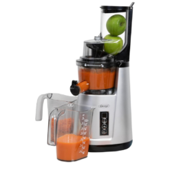 Omega Wide Mouth Juicer Compact Vertical Cold Press Vegetable and Fruit Juice Extractor, Black