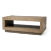 Maven Lane Artemis Large 2 Tier Contemporary Rectangle Wooden Center Coffee Table with Shelf Storage, Refined Grey