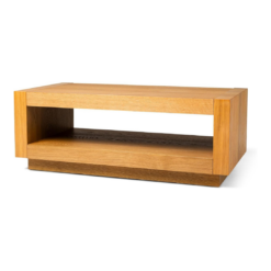 Maven Lane Artemis Large 2 Tier Contemporary Rectangle Wooden Center Coffee Table with Shelf Storage, Natural