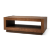Maven Lane Artemis Large 2 Tier Contemporary Rectangle Wooden Center Coffee Table with Shelf Storage, Brown