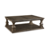 Signature Design by Ashley Johnelle Farmhouse Coffee Table with Weathered Gray Finish, Gray