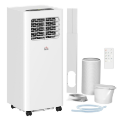HOMCOM 8000 BTU Portable Air Conditioner for Rooms Up to 345 Sq. Ft., 3-in-1 AC Unit with Dehumidifier, White