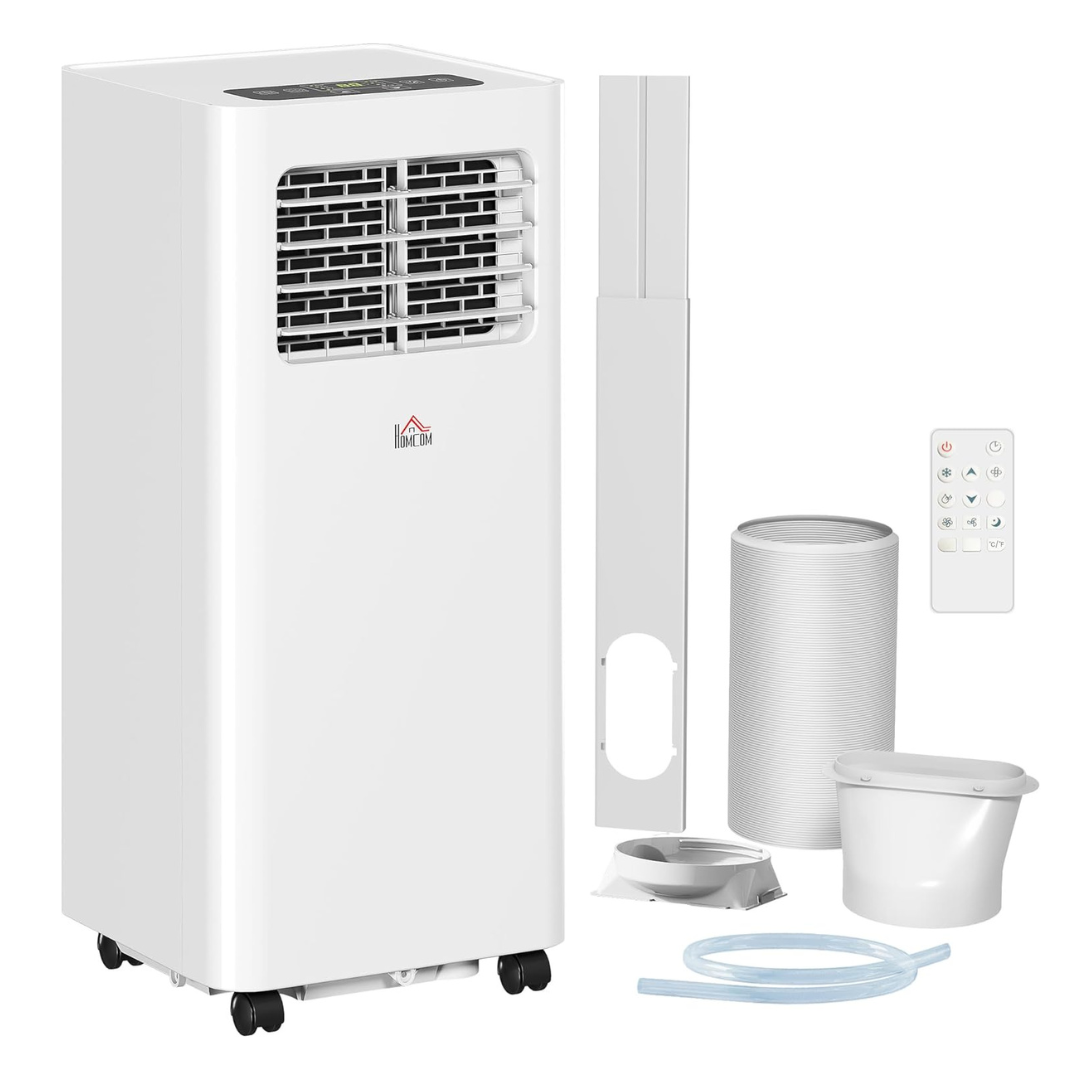 HOMCOM 8000 BTU Portable Air Conditioner for Rooms Up to 345 Sq. Ft., 3-in-1 AC Unit with Dehumidifier, White