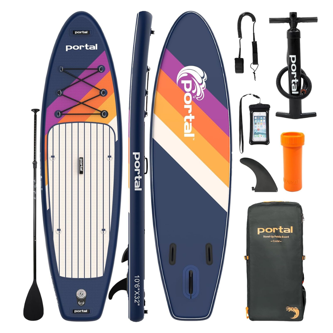 PORTAL SUP Inflatable Paddle Board for Adults 10'6'' Stand Up Paddleboard,Non-Slip Deck Blow up Paddle Boards